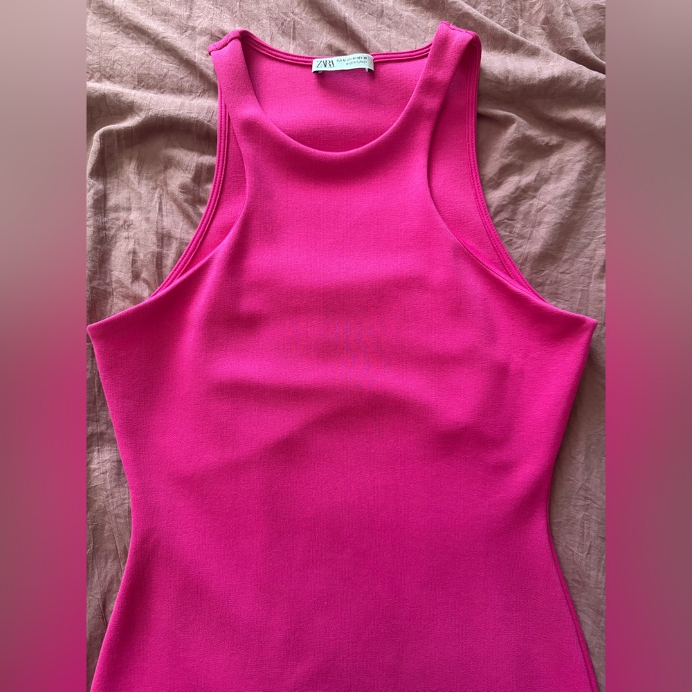 Zara Vibrant Pink Mini Dress - Picture 2 of 6